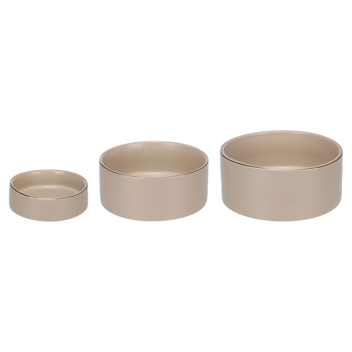 Flamingo Futternapf Futter- und Trinknapf Eram rund beige für Hunde