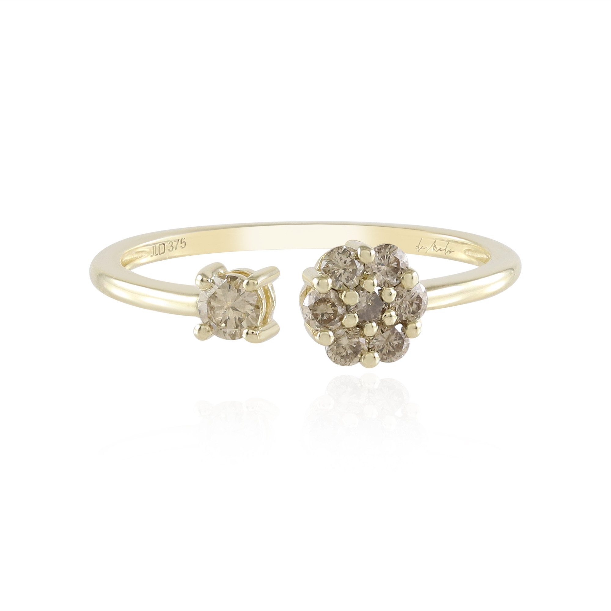Cavill Diamantring Cavill 9K Gelbgold Ring mit 0,26 ct Champagner Diamanten, offen (1-tlg)