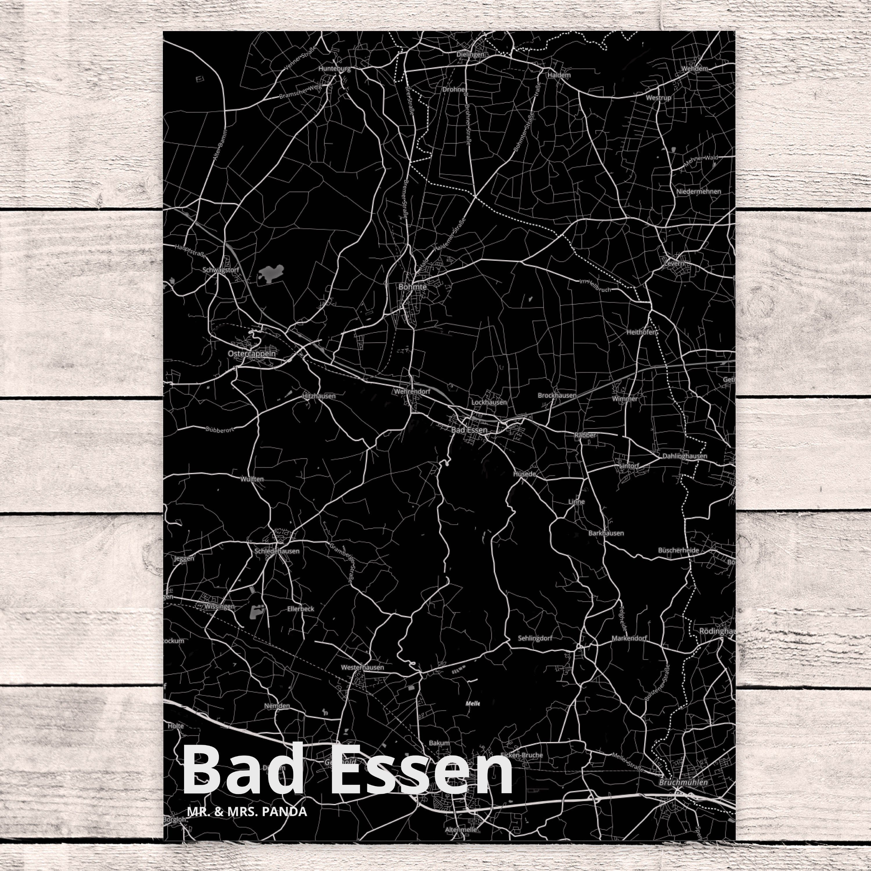 Panda Geschenk, Postkarte Essen & Bad Mr. Stadt Landkarte Dorf Map Stadtplan, Karte Stadt Mrs. -