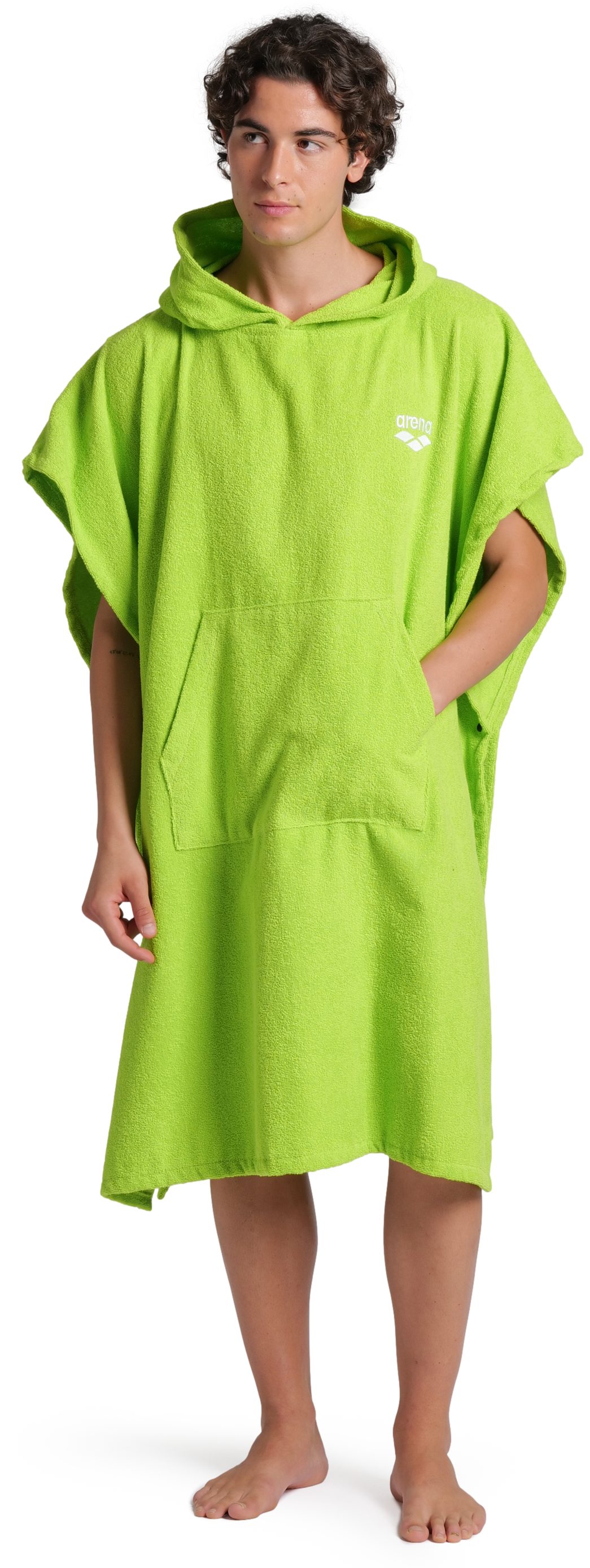 Arena Badeponcho arena Unisex Baumwoll Poncho Bademantel, Midilänge, Baumwolle, Kapuze, ohne, Duschen, Strand, Sport, Schwimmbad, Sauna, Baumwolle, Unisex, bequem