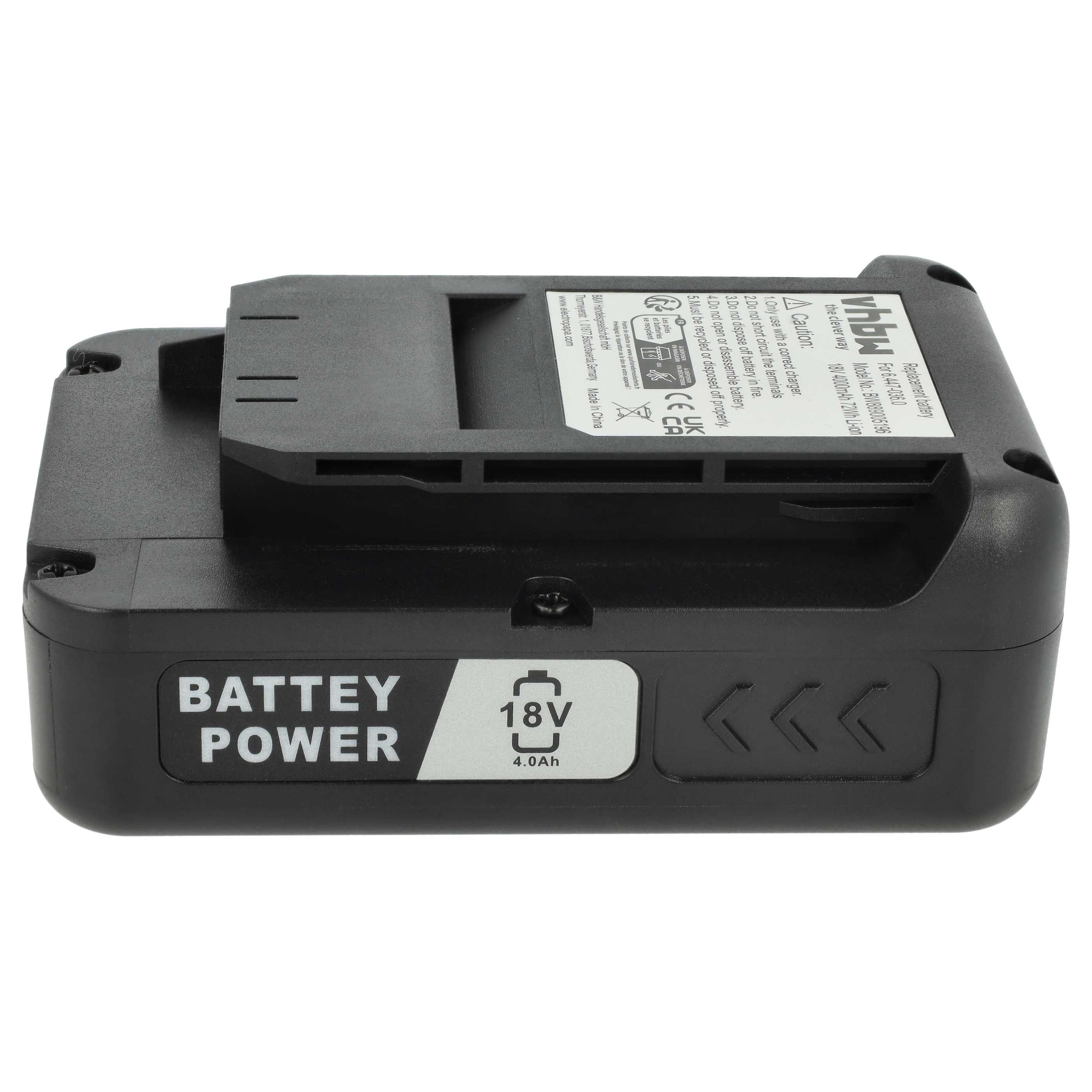 vhbw Akku passend für Kärcher LMO 5-18 Dual, LTR 18-25, LTR 18-30 Akku Akku Li-Ion 4000 mAh (18 V, 1 St), Leistungsfähiger Austausch-Akku für Werkzeug Powertools wie