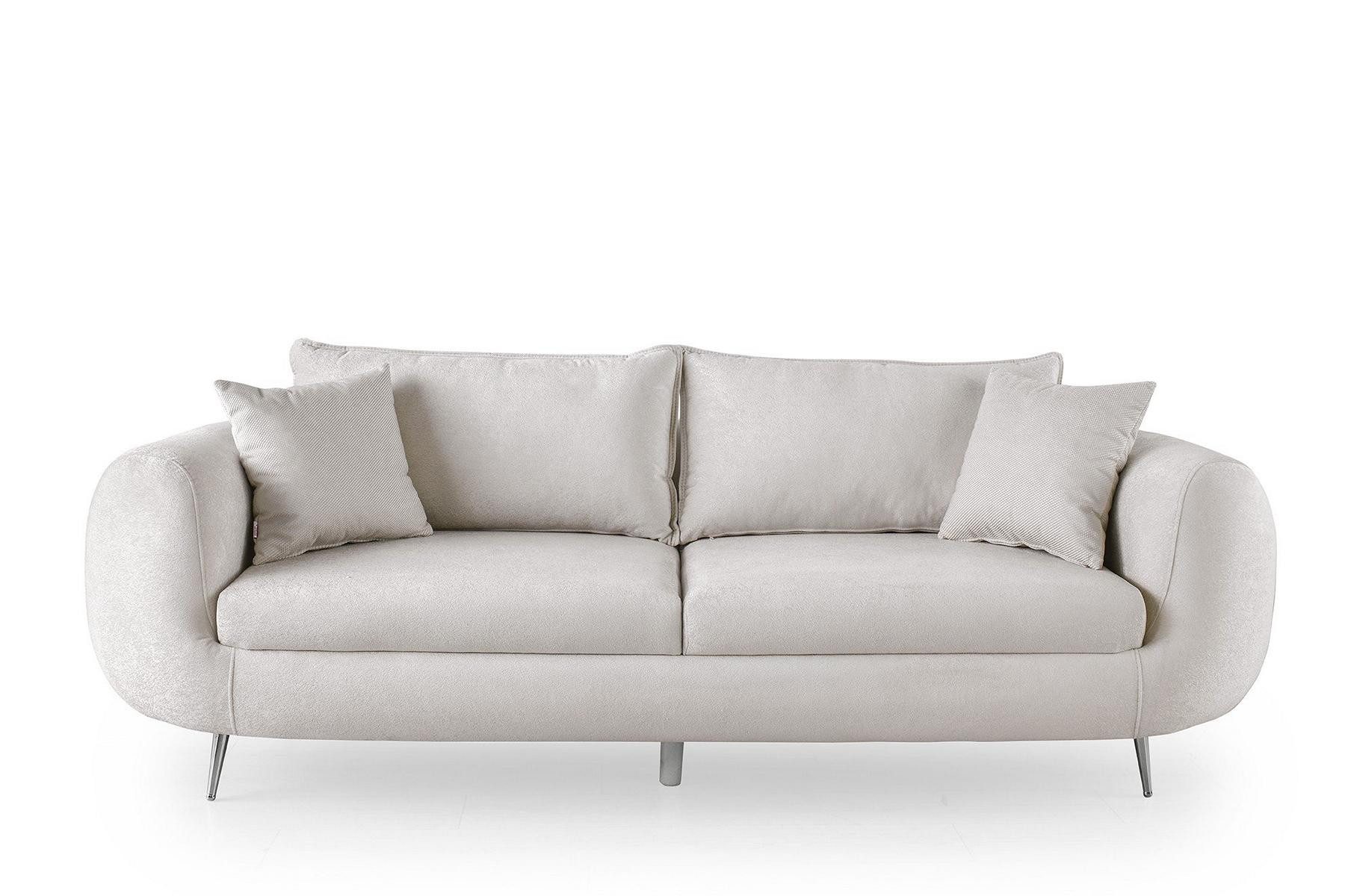 JVmoebel 3-Sitzer Dreisitzer Couch Moderne Polstersofa Sofa 3 Sitzer Weiß, 1 Teile, Made in Europa