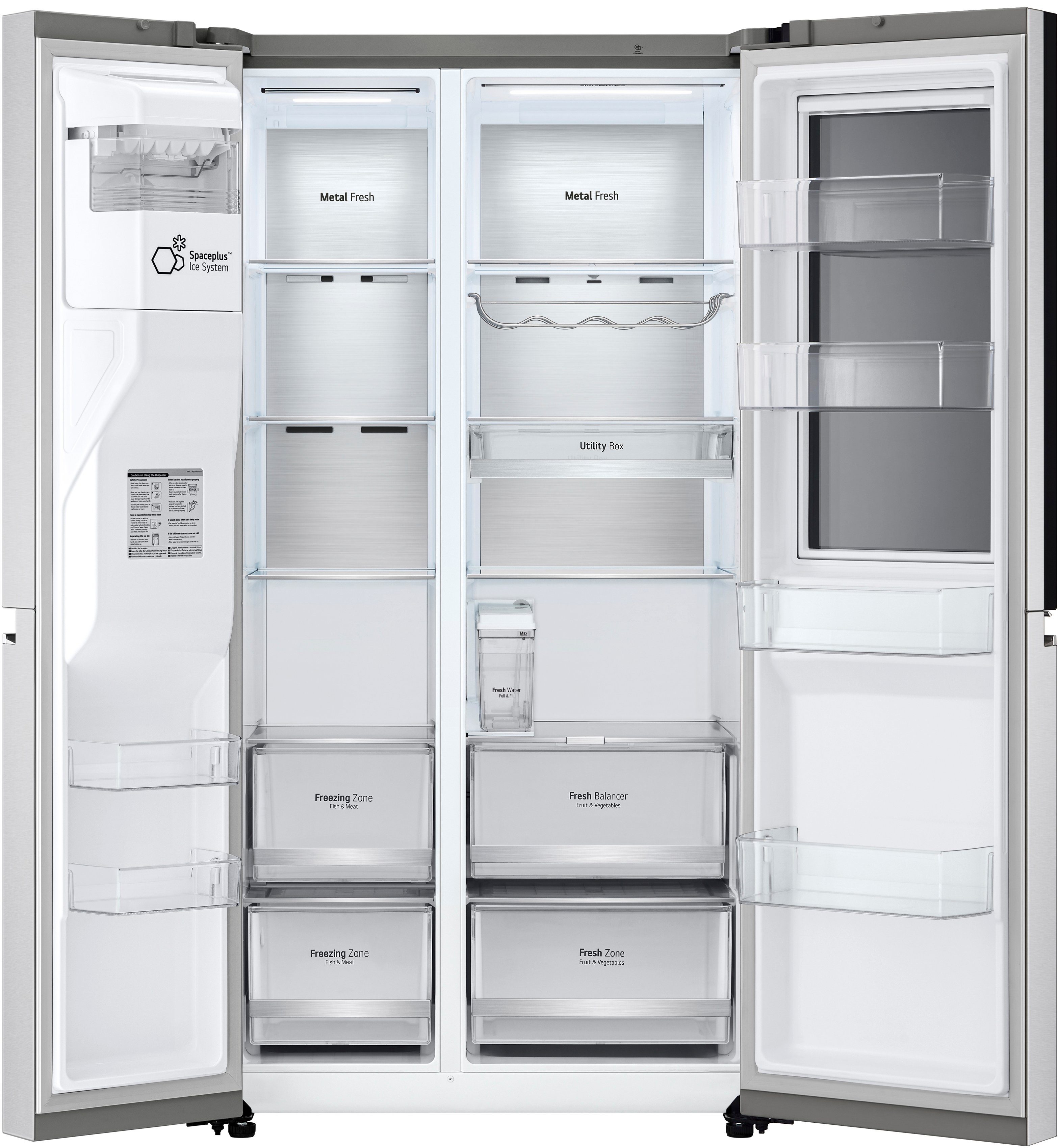 LG Side-by-Side GSXV91BSAE, hoch, cm breit, InstaView™ 91,3 cm 179