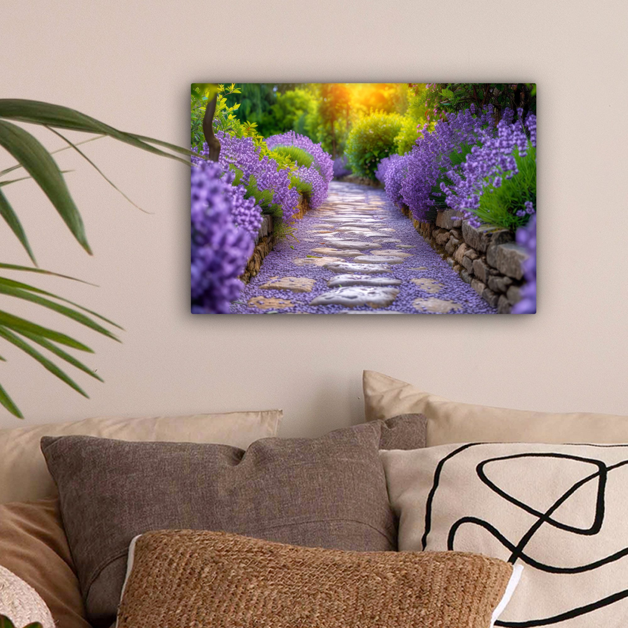 OneMillionCanvasses® Leinwandbild Blumen - Kröte - Lavendel - Garten, Fotod günstig online kaufen