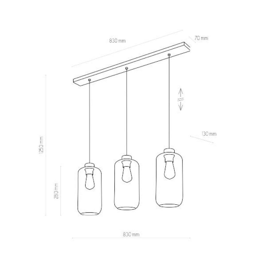 in Hängeleuchte, Leuchtmittel keine famlights Pendelleuchte E27 Pendellampe, Schwarz Hängeleuchte, Graphit enthalten: warmweiss, Pendelleuchte und Angabe, Nein, 3-flammig, Alessandro