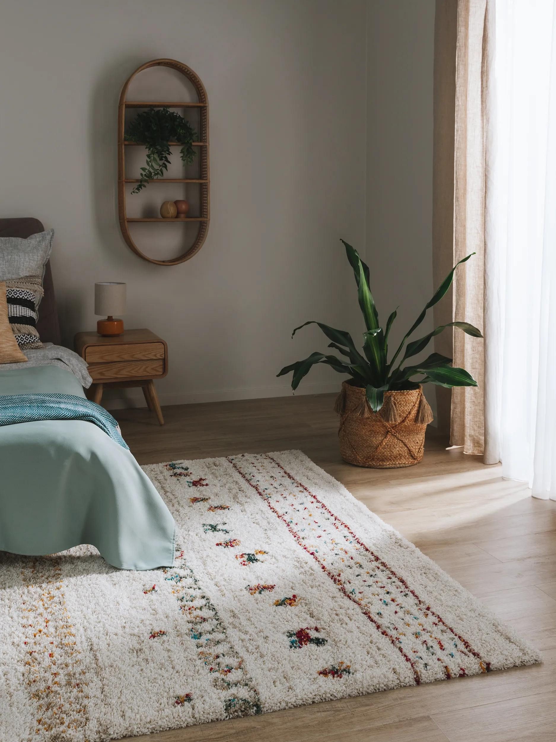 benuta Hochflor-Teppich Gobi, rechteckig, Höhe: 21 mm, Teppich Wohnzimmer, Schlafzimmer, Esszimmer, Flur, Kunstfaser, Cozy