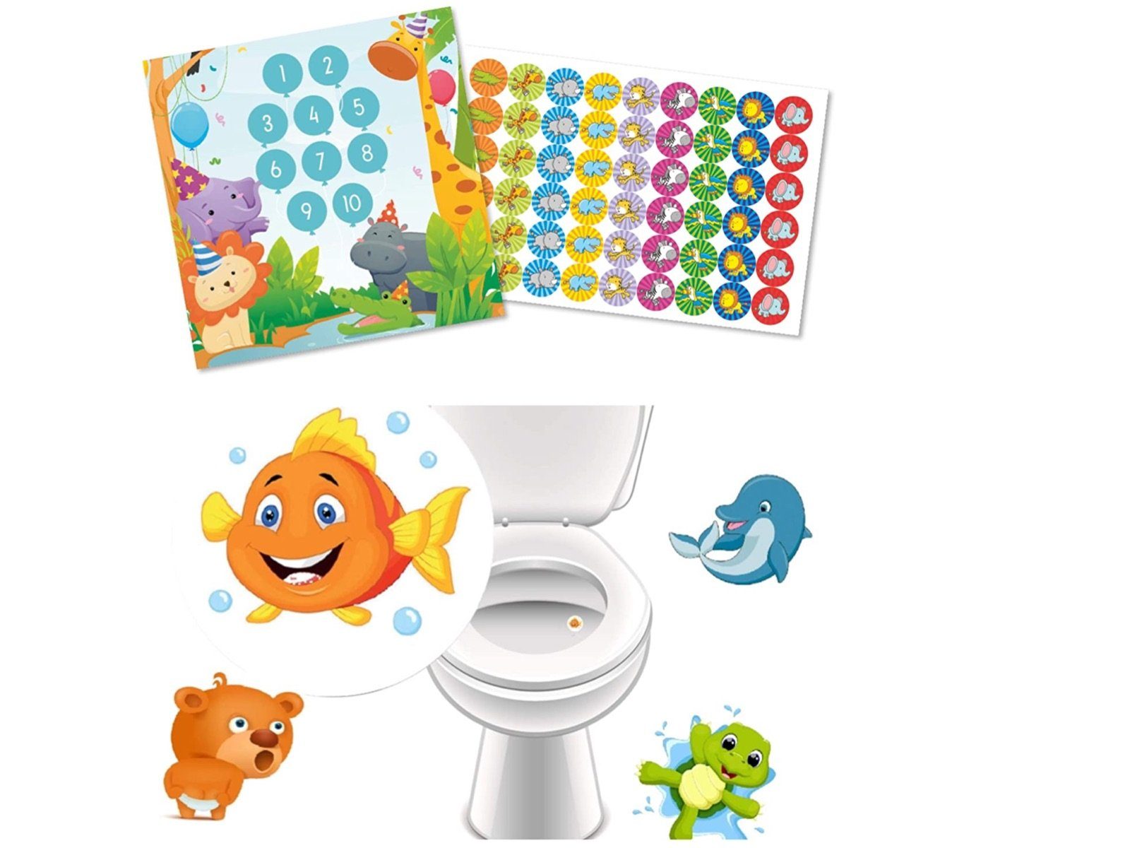 Sticker Lustige Töpfchen Trainer mit Toiletten Sticker