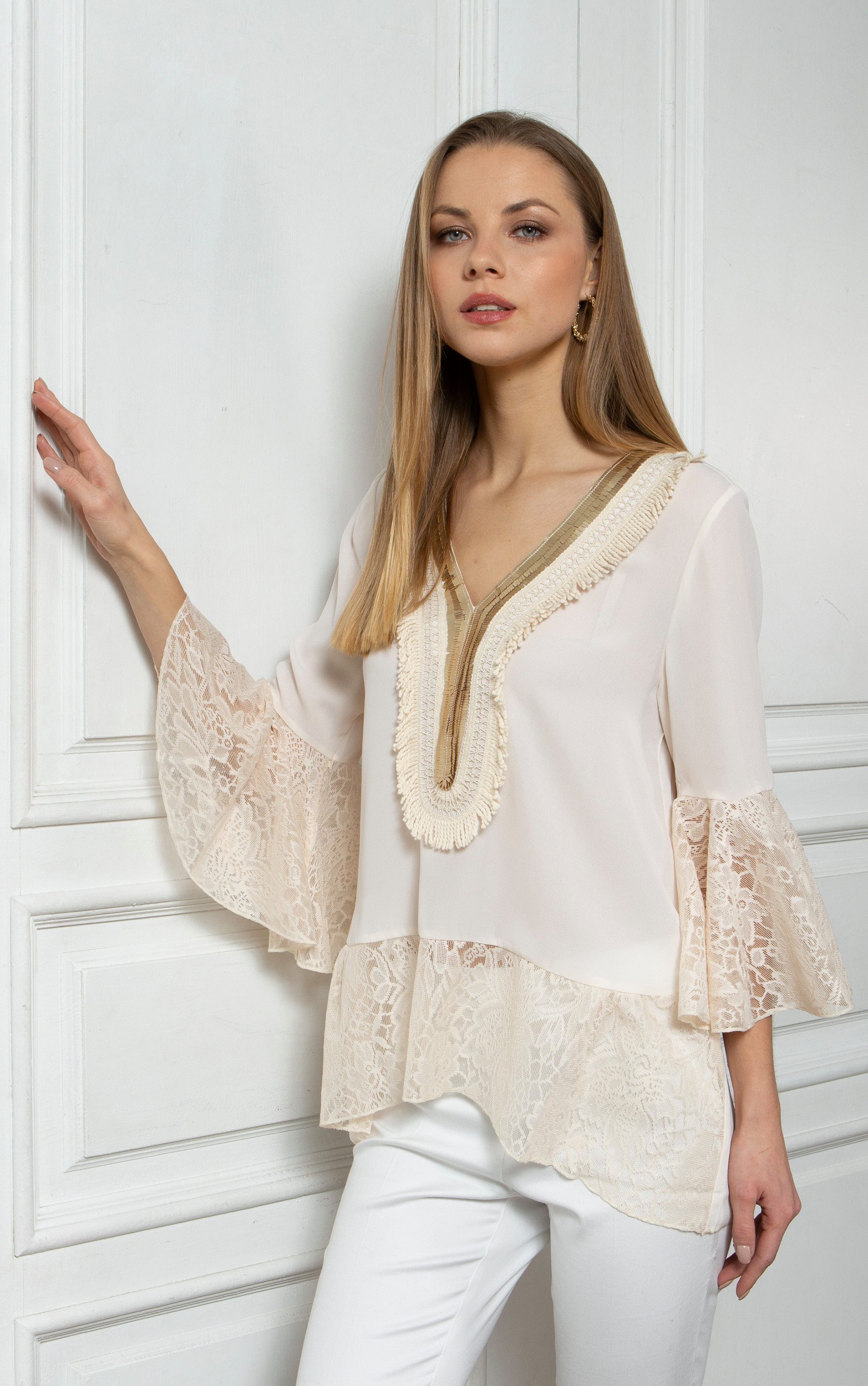 Passioni Tunika mit goldenen Details und günstig online kaufen