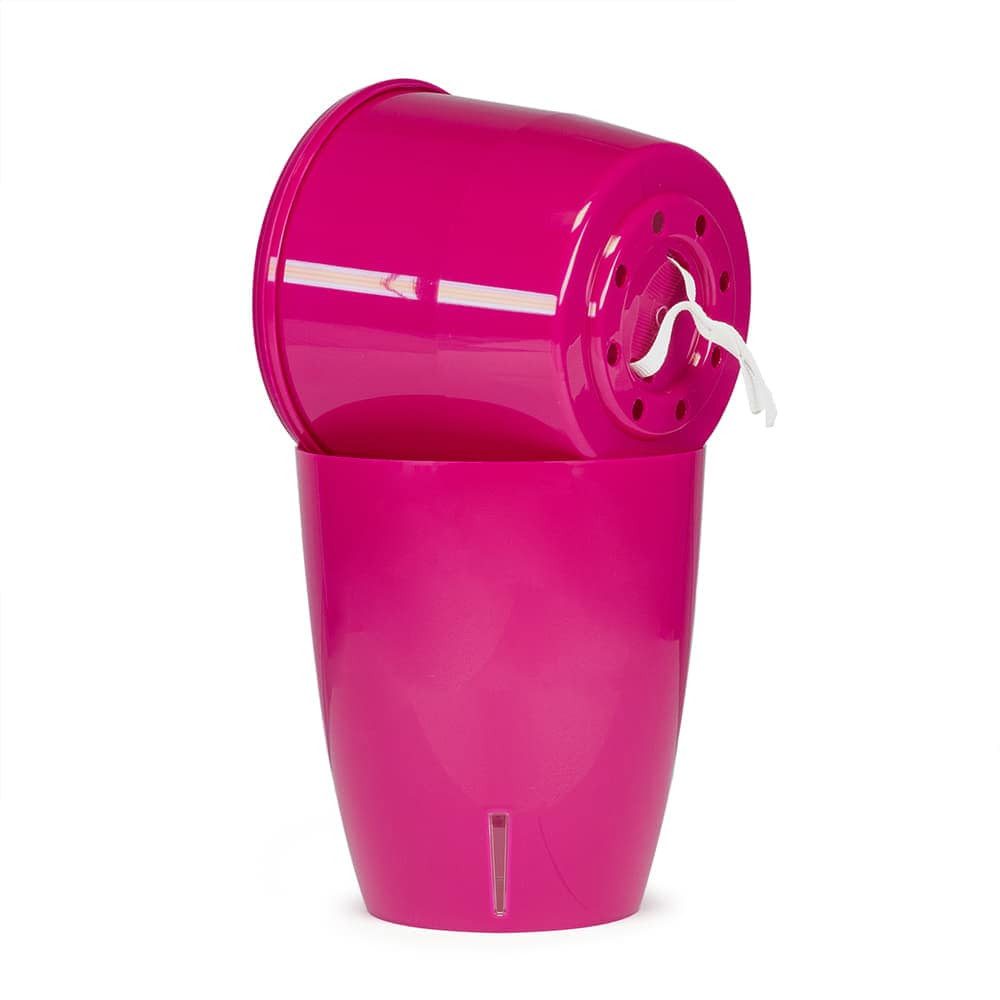 Happy plants Blumentopf Orchideentopf Orchidea Twin - Selbstbewässernder Blumentopf, Hochglanzoptik, rund, leichtgewichtig