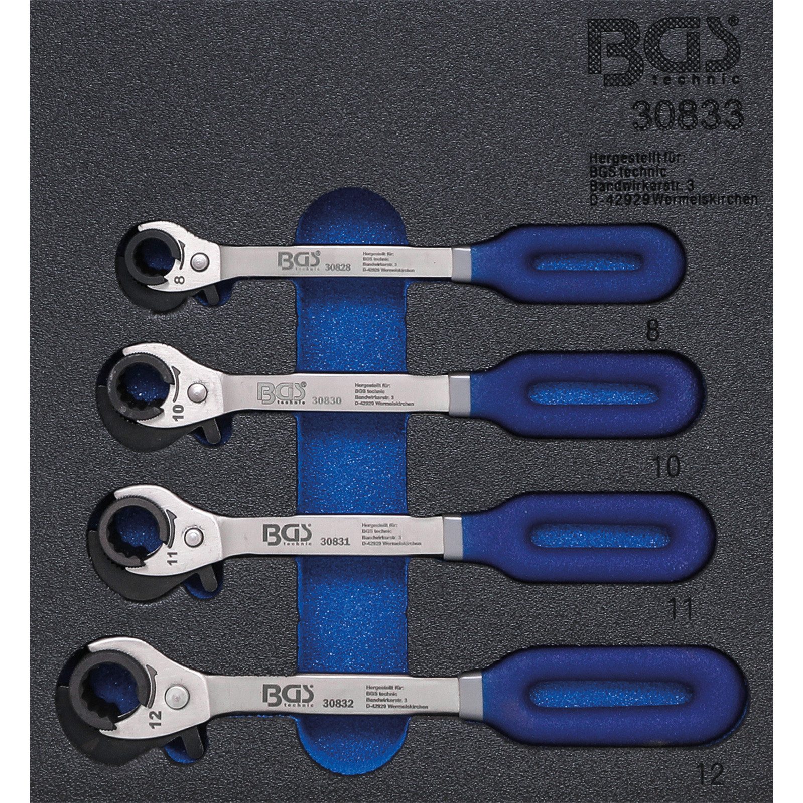 BGS Ratschenringschlüssel BGS Werkstattwageneinlage 1/6: Ratschenschlüssel 4tlg. - 30833