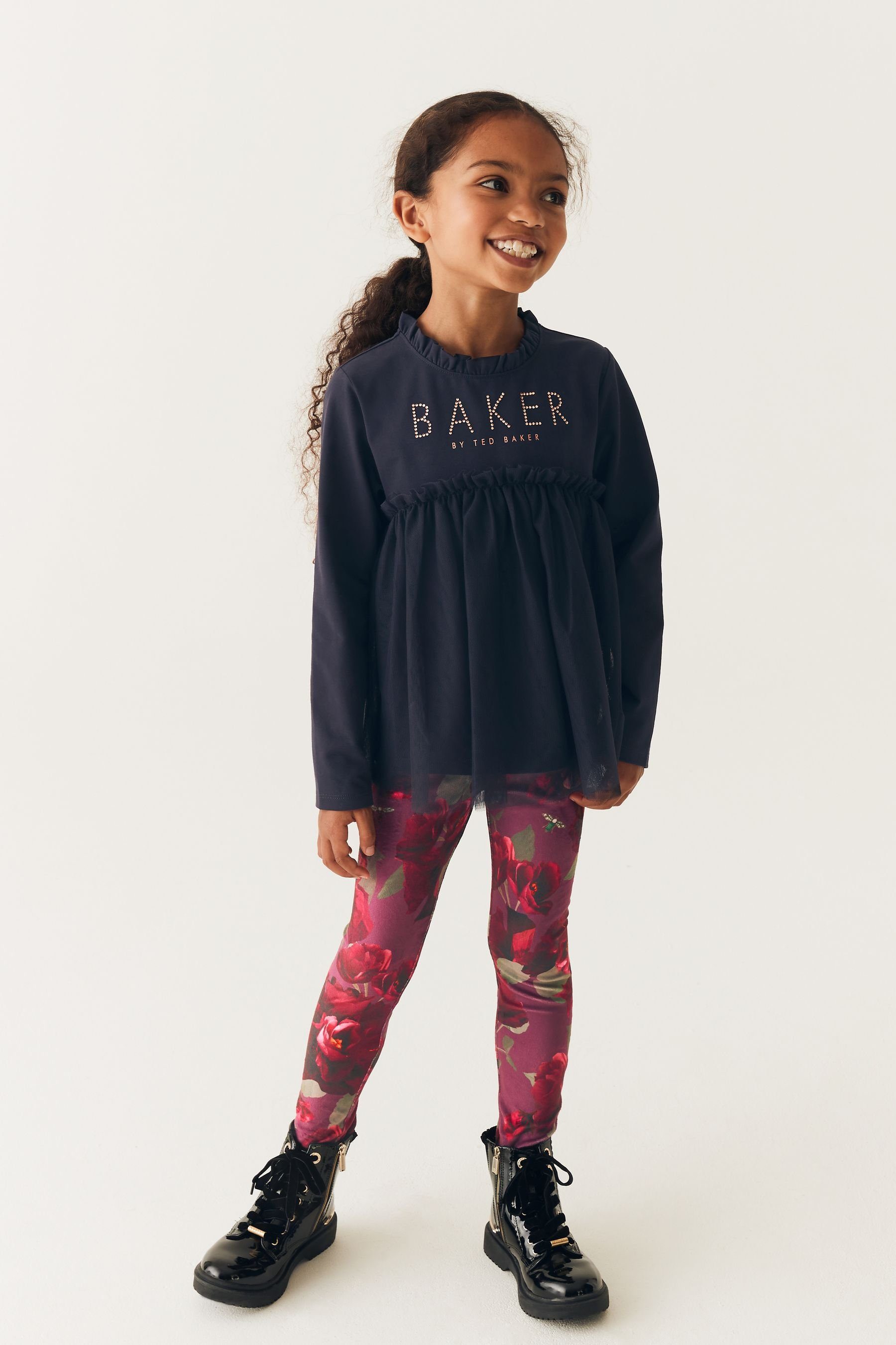 by Tüll-T-Shirt Baker & by Leggings Ted (2-tlg) Baker & Baker Ted Veloursleggings Shirt Baker