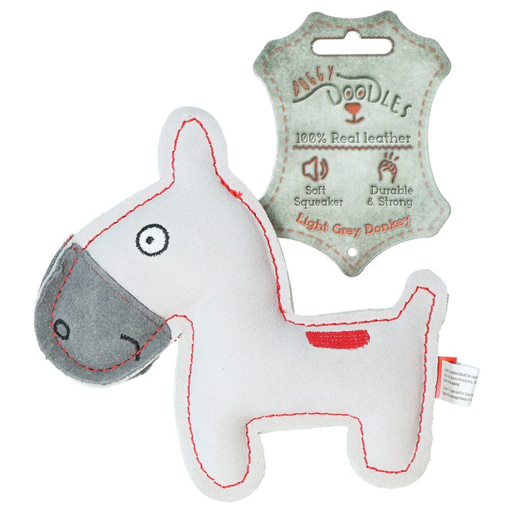 Tiny Doodles Tierball Doggy Doodles Donkey Hundespielzeug Hellgrau