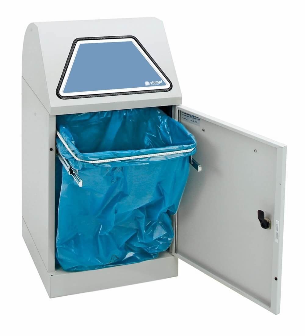 PROREGAL® Müllsackständer Abfallbehälter, Tütenhalterung, 45L, Lichtgrau HxBxT Dunkelgrau 80x40x38cm