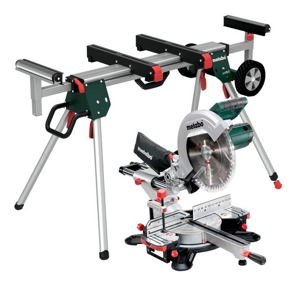 metabo Kapp und Gehrungssäge KGS 305 M Set, Kappsäge mit Maschinenständer KSU 251