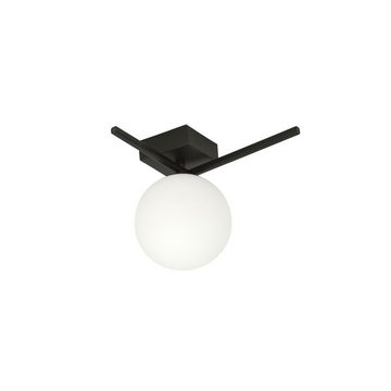 Licht-Erlebnisse Deckenleuchte EINAR, ohne Leuchtmittel, Glas Metall E14 Schwarz Weiß Kugel Schirm Modern Deckenleuchte