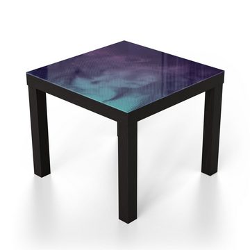 DEQORI Couchtisch 'Türkis-pinker Farbdunst', Glas Beistelltisch Glastisch modern