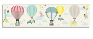 anna wand Lampenschirm Hot Air Balloons - taupe/blau/koralle - Ø 40 cm, Höhe 34 cm - Kinderzimmer Hängelampe