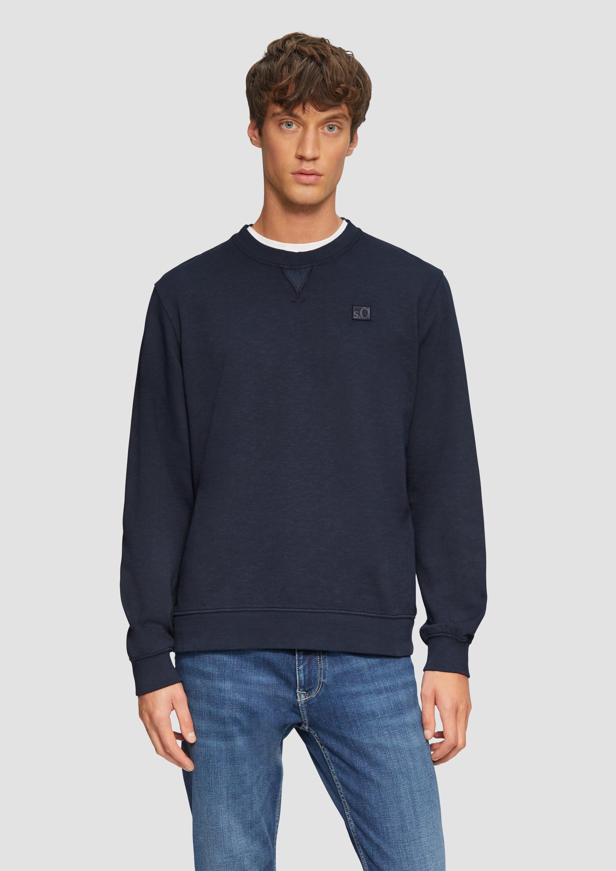 s.Oliver Sweatshirt Sweatshirt Sweatshirt mit Garment Dye und Logo-Detail günstig online kaufen