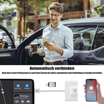 Powerwill CarPlay Wireless Adapter Carplay Auto Adapter, Bluetooth WIFI, Kompatibel mit Autos ab 2016 & iPhone iOS 10+