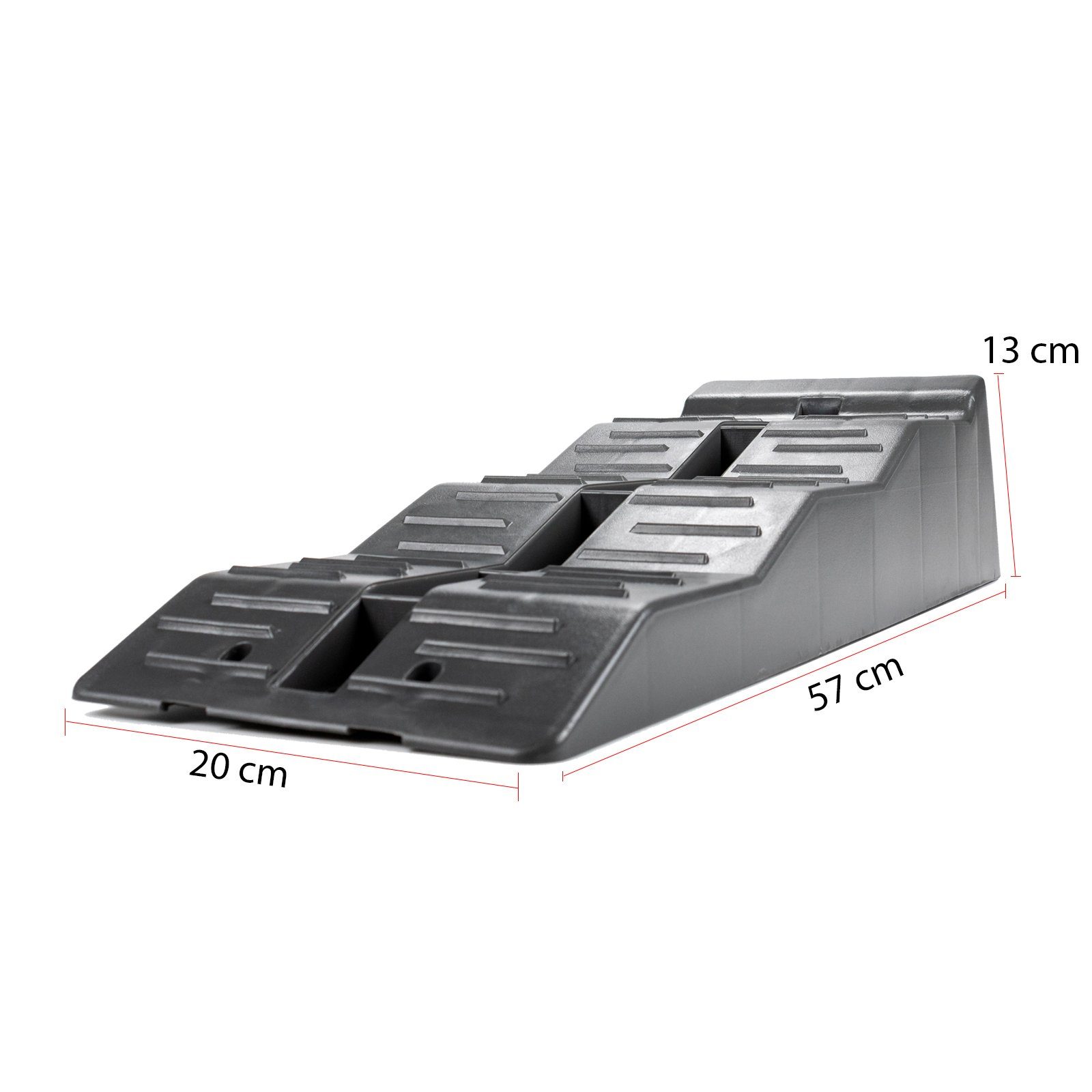AG Automotive Auffahrrampe Stufenkeile Auffahrkeile Wohnmobil Wohnwagen Level Up Rampe Grau (2-St)