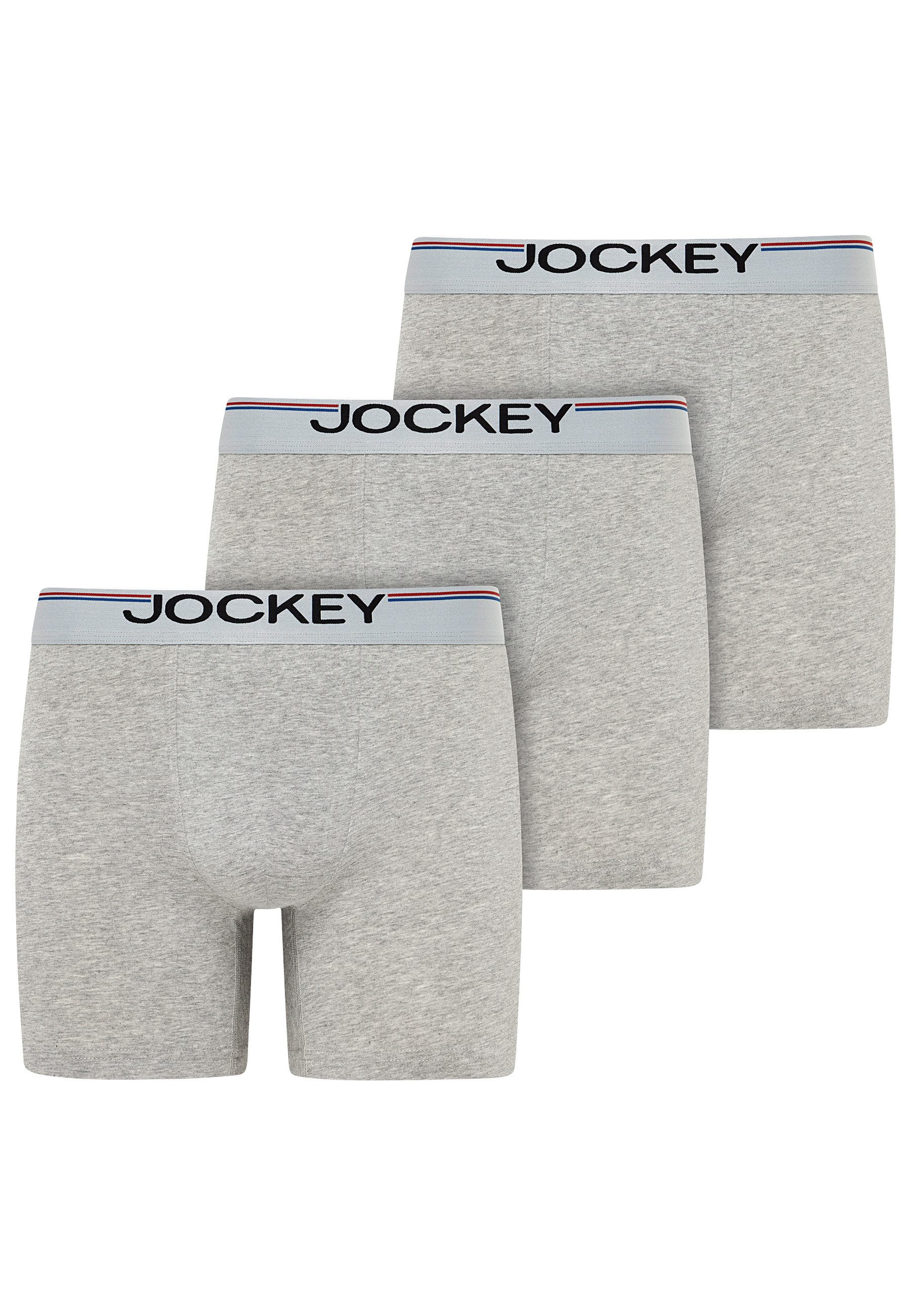 Jockey Langer Boxer Cotton Stretch (3er Pack) eng anliegend, hoher Tragekomfort