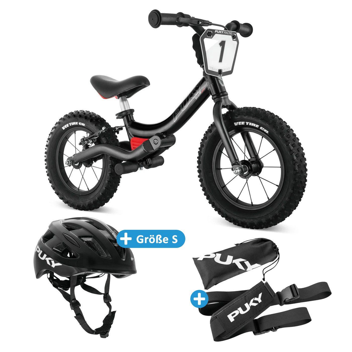 Puky Fahrrad-Laufrad LR Trail Pro Bundle (Set, Laufrad mit Tragegurt und Fahrradhelm in Größe S)