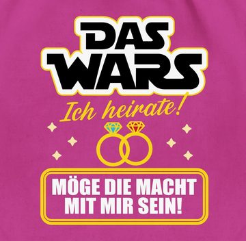 Shirtracer Turnbeutel Das Wars - Ich heirate - gelb/weiß, JGA Männer