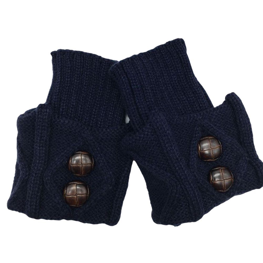 Blusmart Komfortsocken Herbst Winter Frauen Boot Abdeckung Kurze Socken Wolle Gestrickte Navy blau