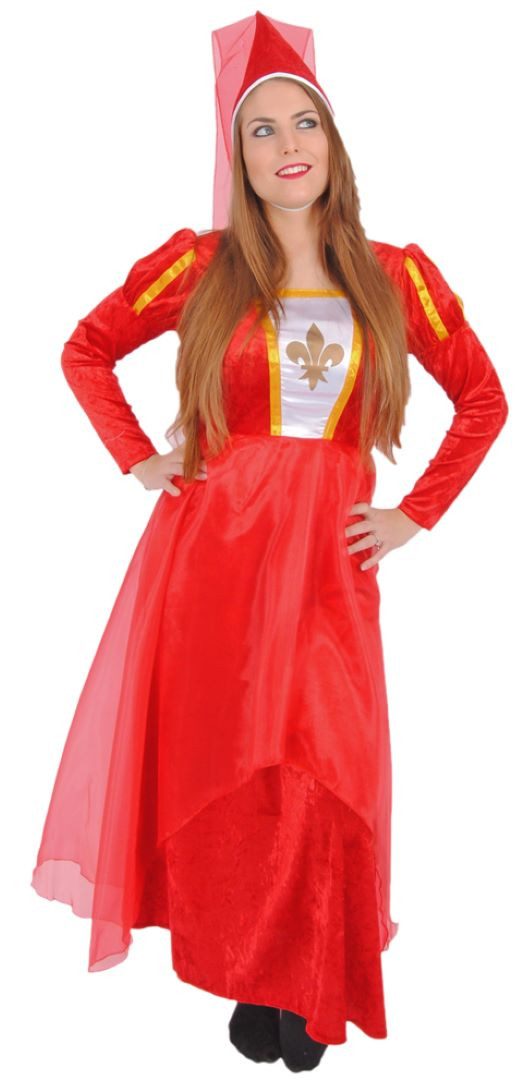 Das Kostümland Kostüm Burgfräulein Bella Kostüm für Damen - Rot