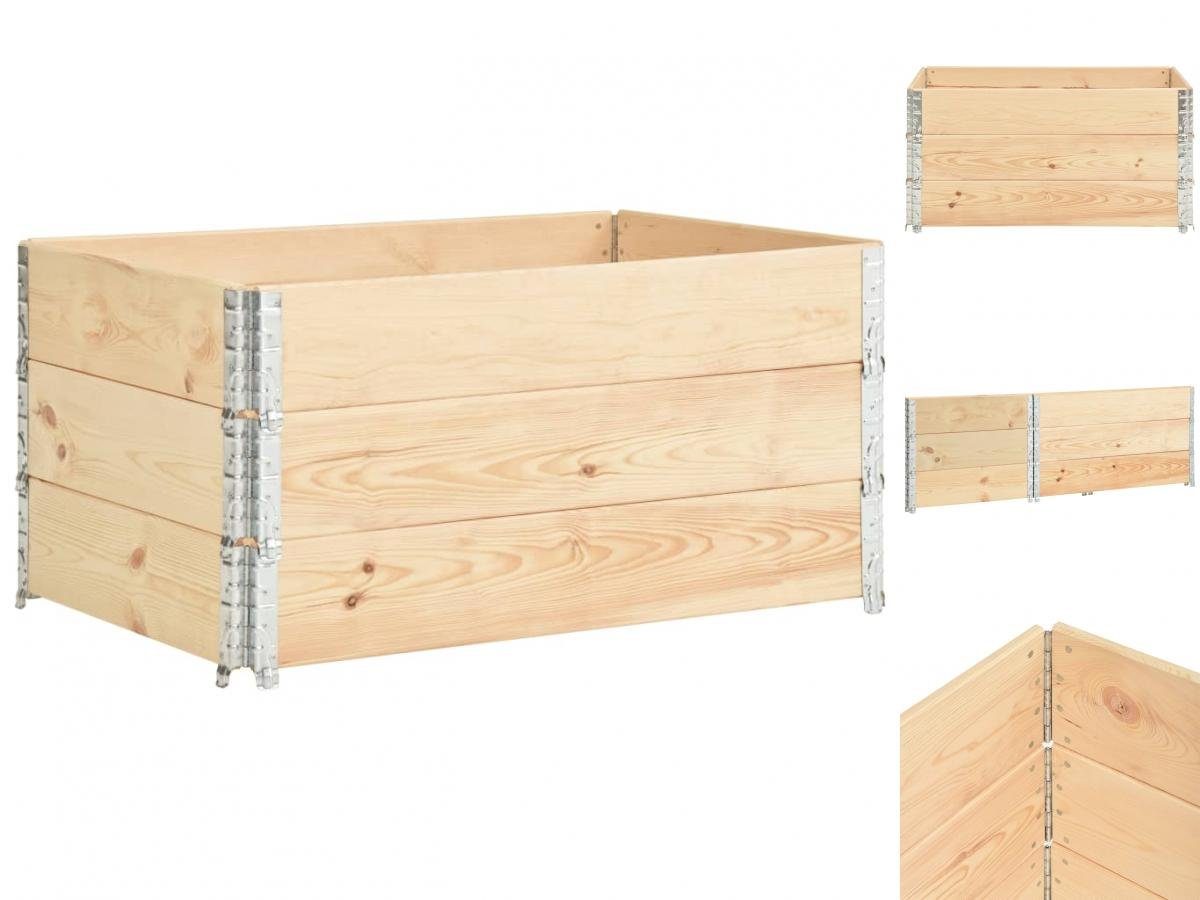 vidaXL Hochbeet Paletten-Aufsatzrahmen 3 Stk 80120 cm Kiefern-Massivholz Hochbeet Erhö