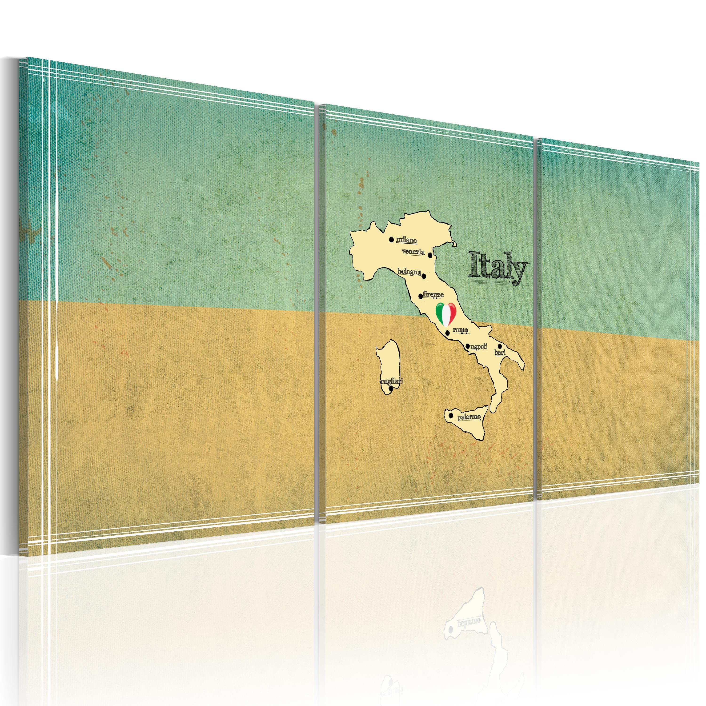 Artgeist Wandbild Landkarte: Italien