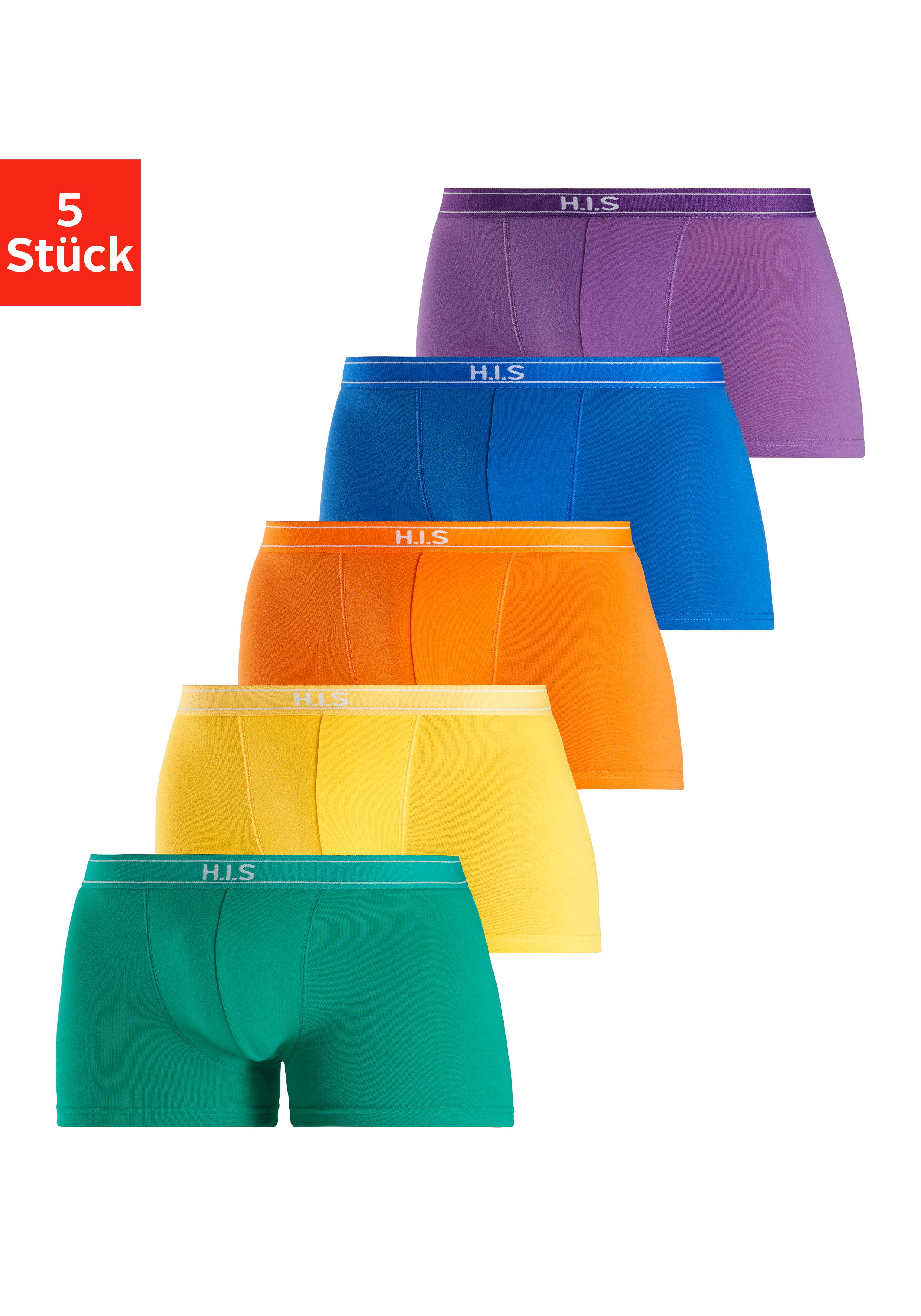 H.I.S Boxer Boxershorts für Herren (Packung, 5-St) mit Steifen und Logo im günstig online kaufen