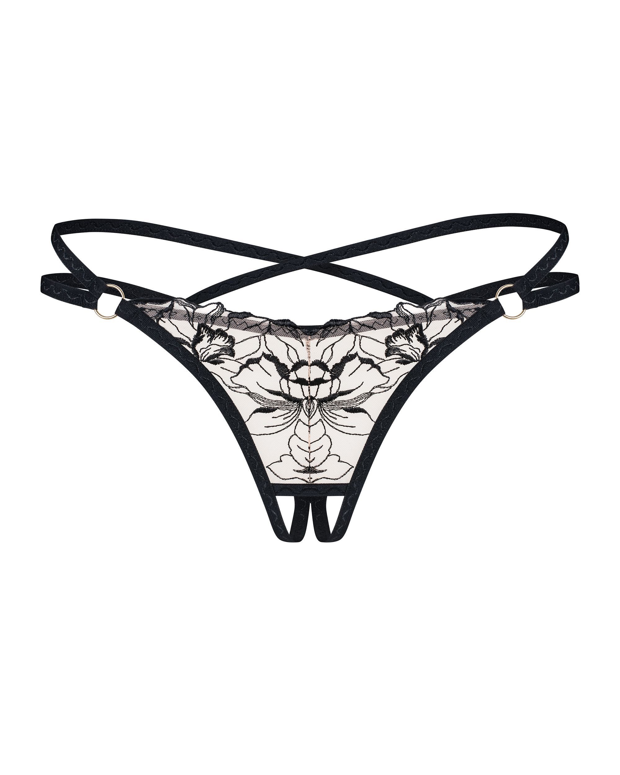 String-Ouvert Obsessive - Exquisite Vila Blanes Schrittloser String - Schwarz