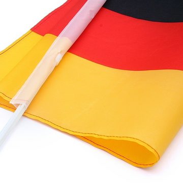 ARLI Flagge 2x Autoflagge Deutschland 45x30cm Robust Deutschlandflagge für Auto Fahne Autofahne (Autoflagge, 2-St., Spar Set), 45x30cm dicker Stab inklusive Halterungs-Clip