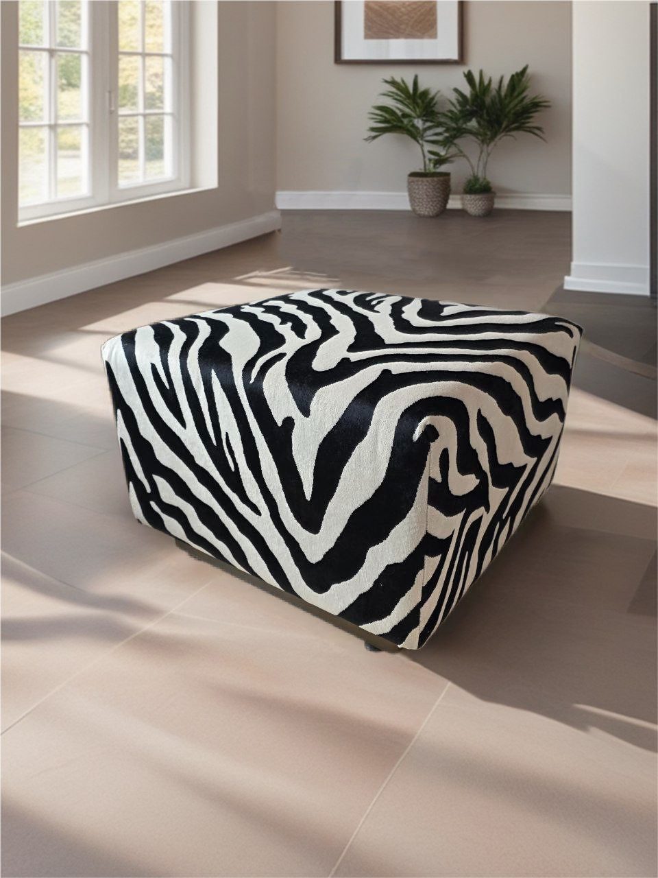 JVmoebel Hocker Sitzhocker Zebramuster Sitzwürfel Polster für Wohnzimmer Dekor Sofort (1 St., Hocker), Made in Europa