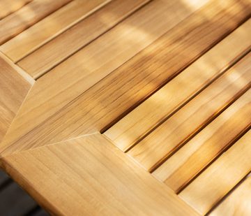 Dehner Gartentisch Colmar ausziehbar, 152/210 x 89 x 76 cm, FSC® Holz, Ausziehtisch aus Aluminium & hochwertigem FSC®-zertifiziertem Teakholz