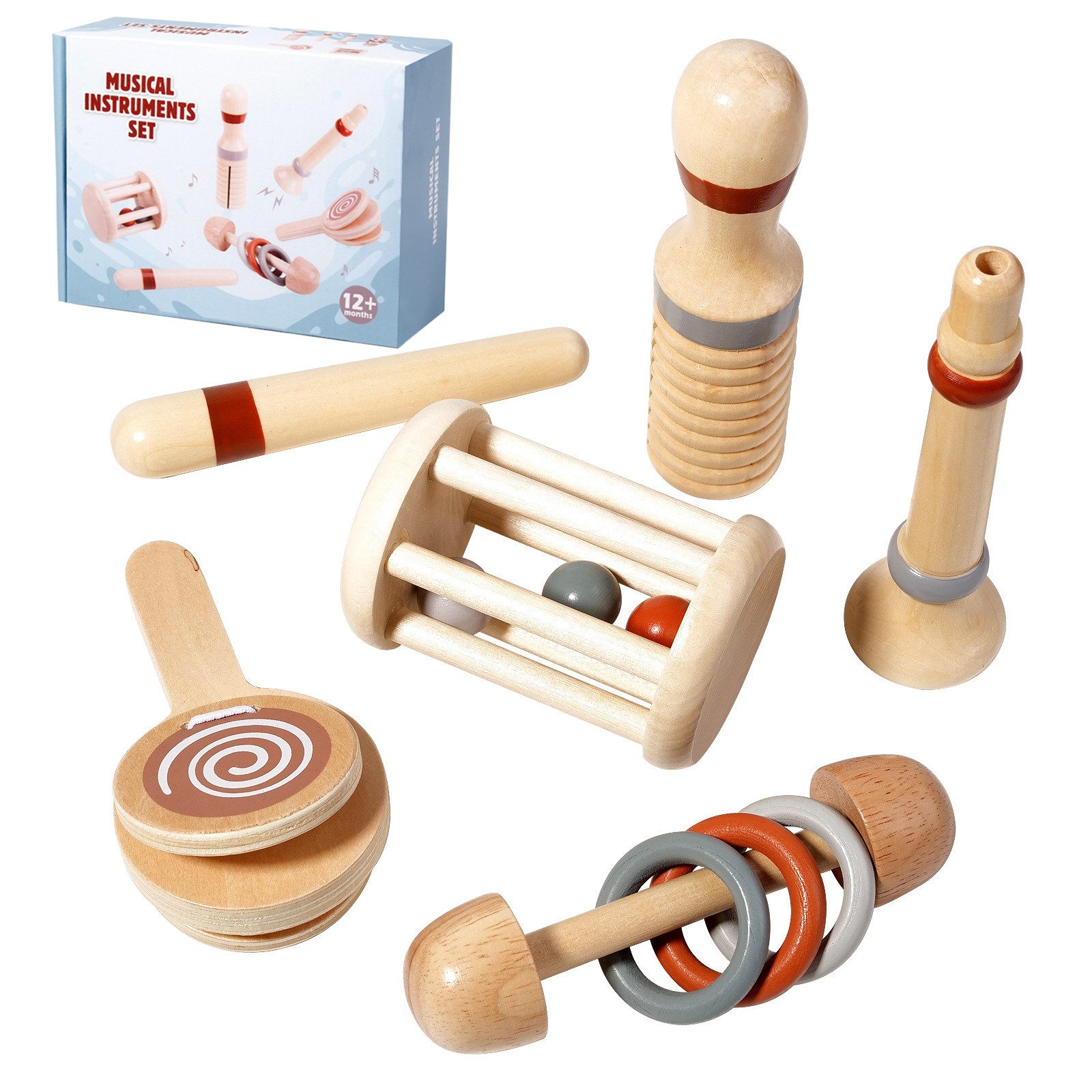 CLTYQ Spielzeug-Musikinstrument Montessori Baby Spielzeug 5pc Holzspielzeug günstig online kaufen