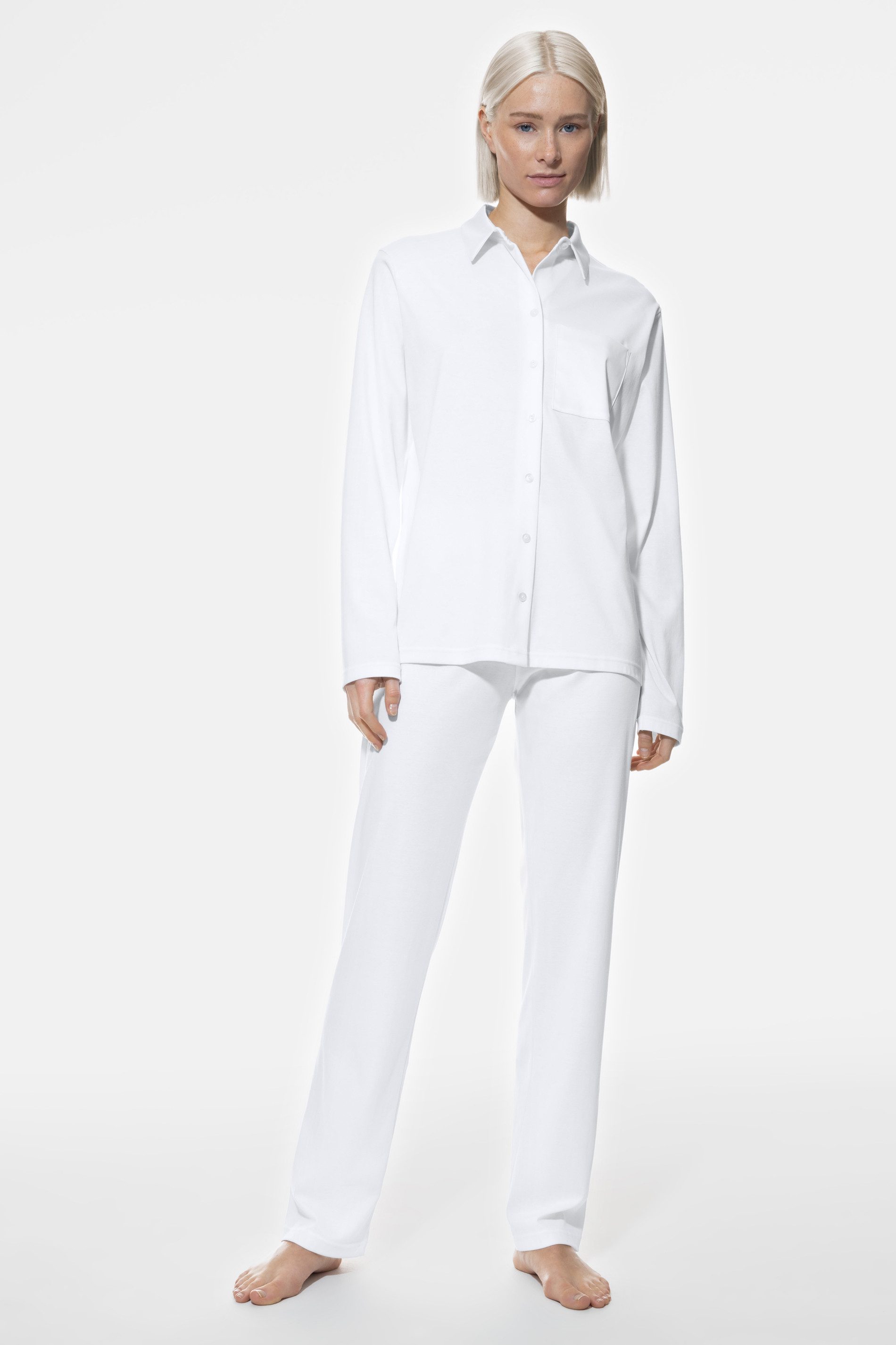 Mey Schlafanzug Mey Damen Anzug lang Serie Malea Uni Pyjama (2 tlg)