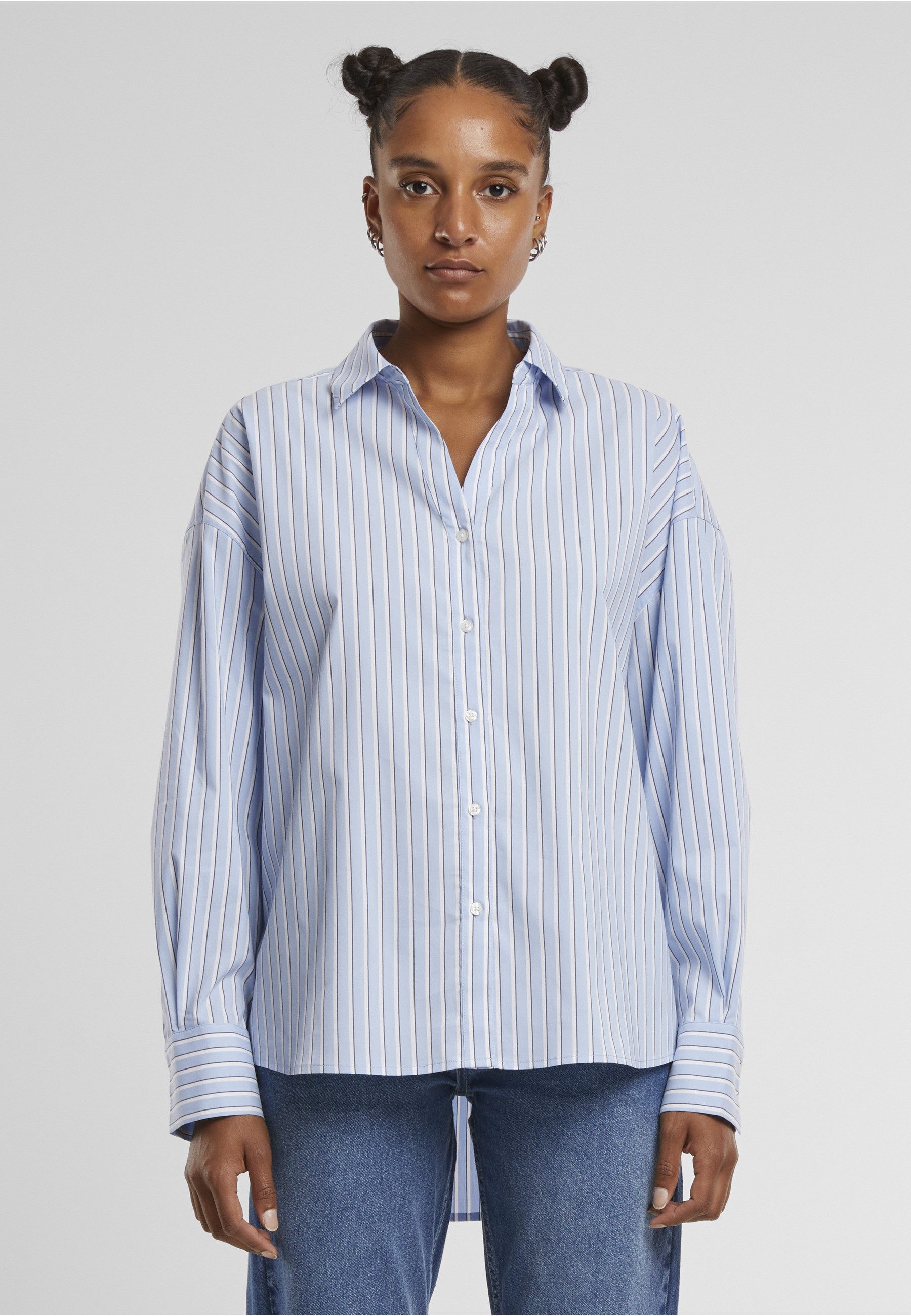 URBAN CLASSICS Klassische Bluse Urban Classics Ladies Oversized Striped Blouse