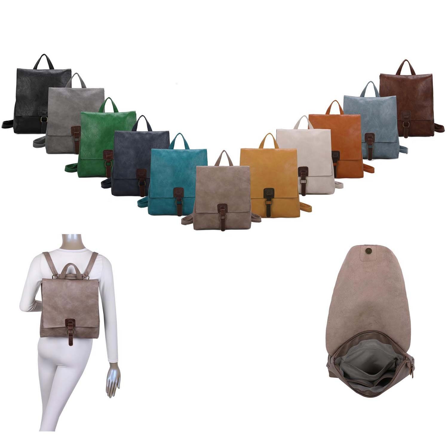 ITALYSHOP24 Rucksack Damen Schultertasche Backpack Umhängetasche günstig online kaufen