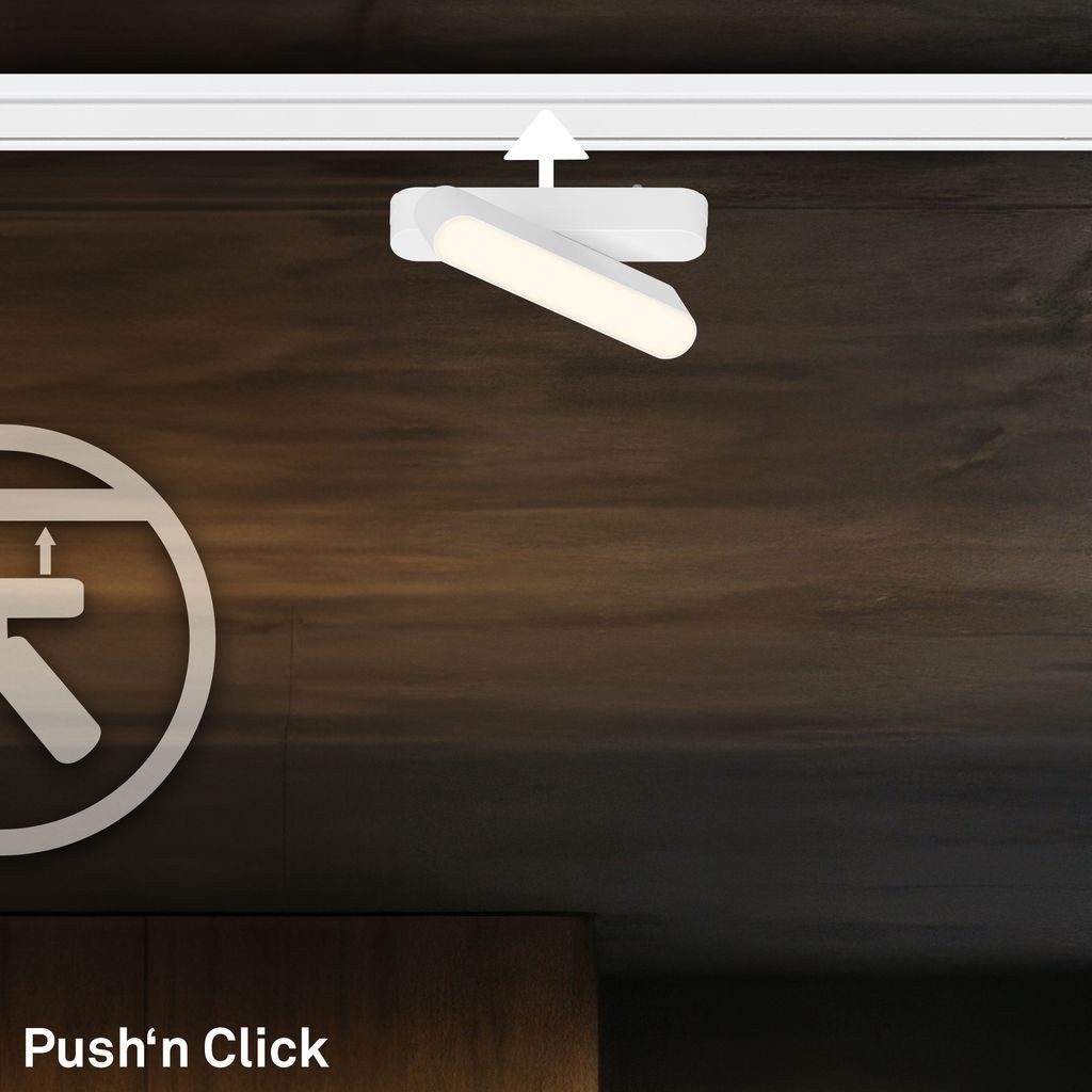 Briloner Leuchten LED Deckenleuchte 8030016, LED fest integriert, 3000K - Warmweiß, LED Tracklight 130mm Weiß 5,5W Schienensystem Luxtrail Wohnzimmer Büro