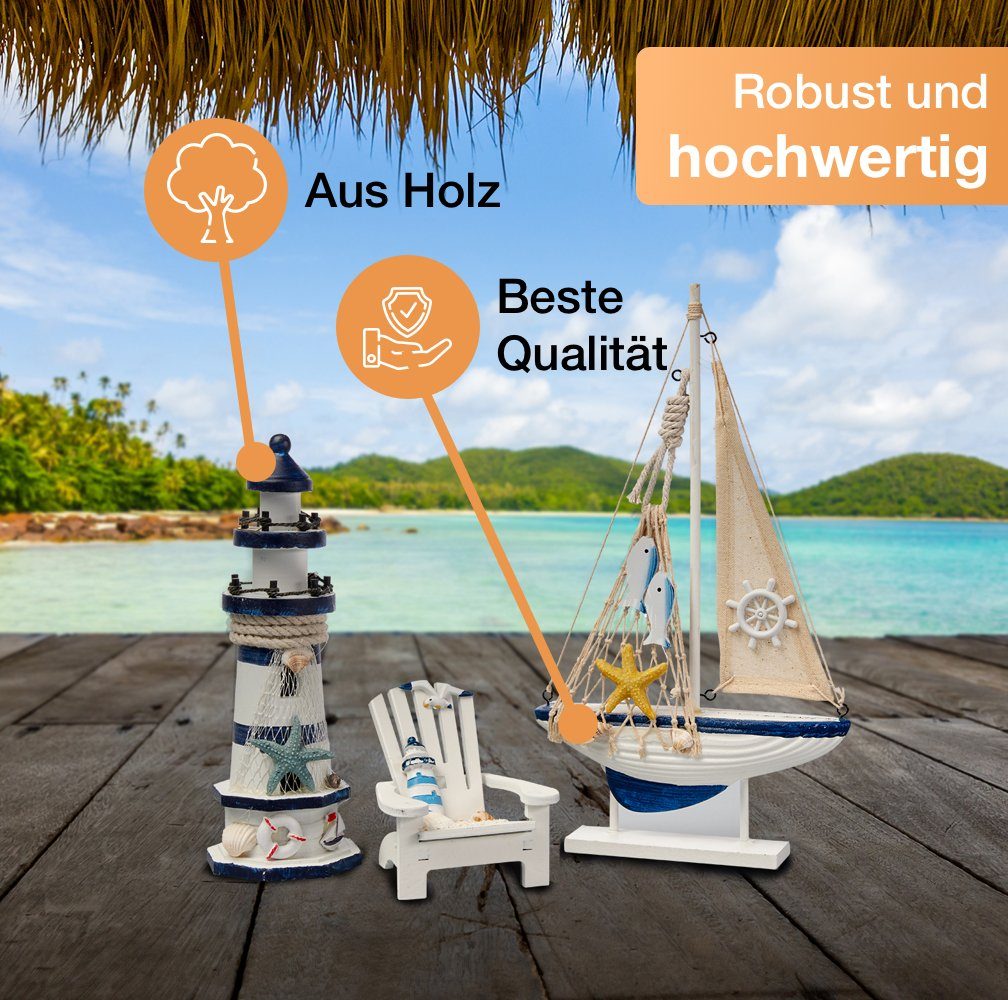 Badaccessoires-Sets Maritime Badezimmer Deko - Holz Decor Accessoires – Bild 5 von 5