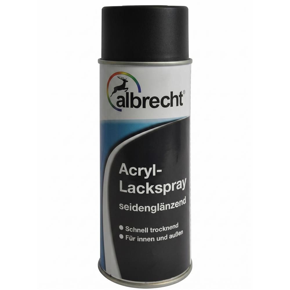 Lack Albrecht Sprühlack Acryl-Lackspray seidenglänzend RAL 9005 Schwarz 400 ml Spraylack