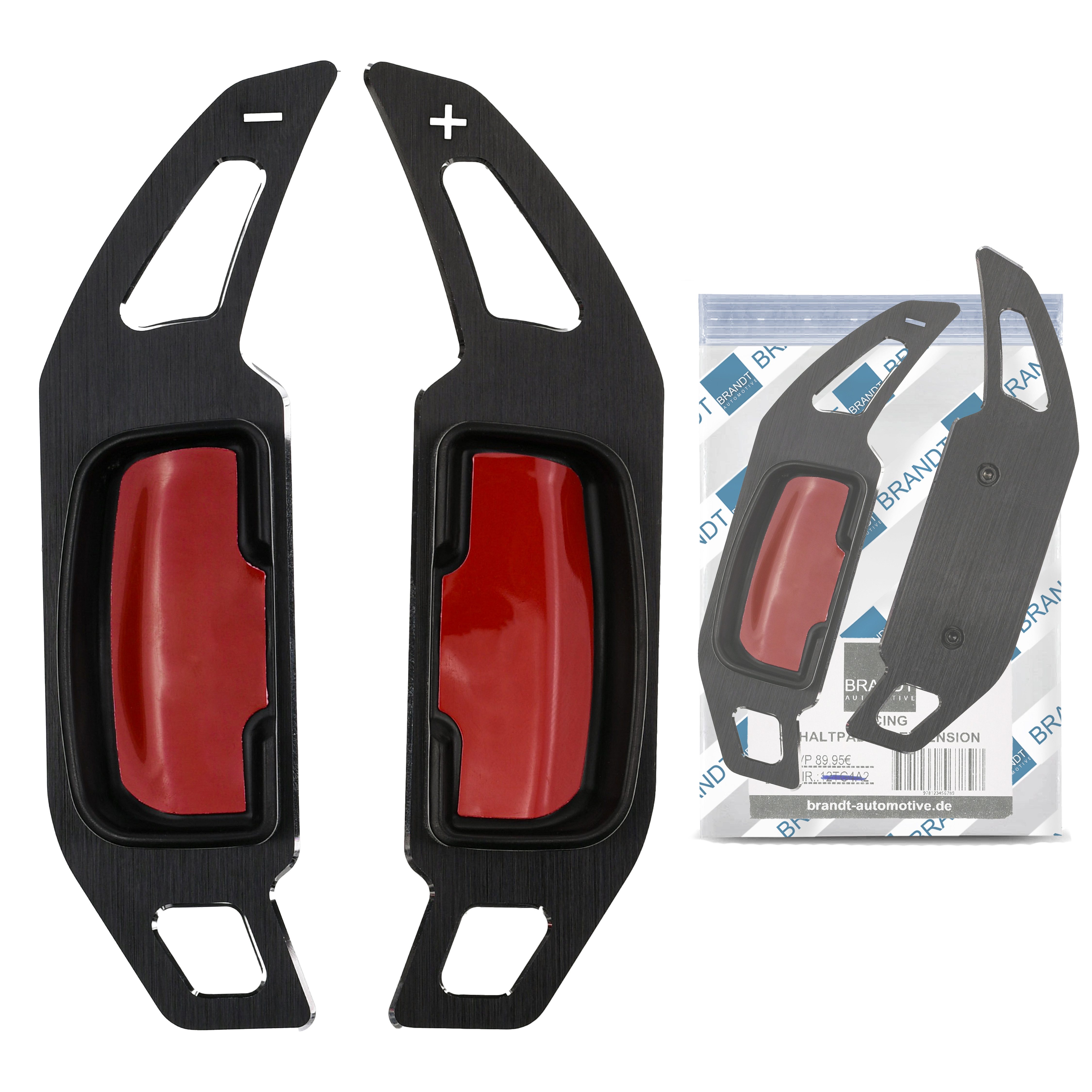 BRANDT AUTOMOTIVE Lenkeradapter Auto Lenkrad Schaltwippen Verlängerung SET Aluminium SCHWARZ, (2-tlg., für MERCEDES AMG W176 W242 W246 W204 C S204 C117 W117 X218 C218 W2)