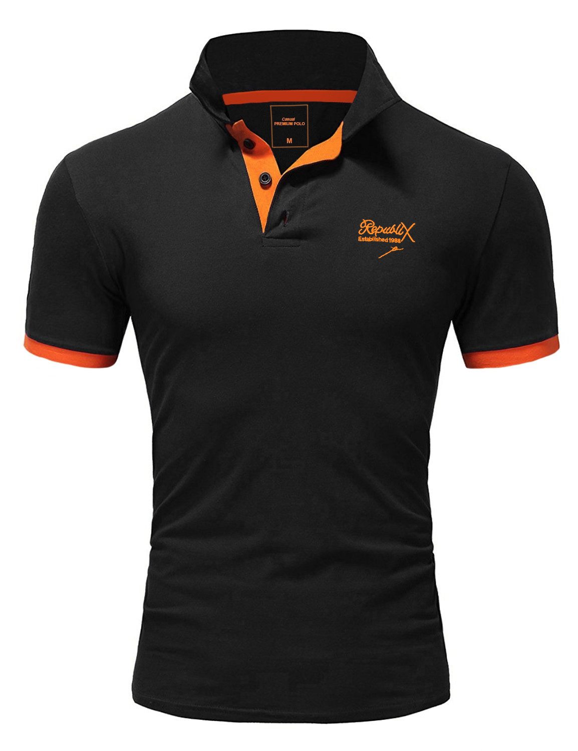 REPUBLIX Poloshirt MATEO Herren Basic Kurzarm Kontrast Polo Hemd günstig online kaufen