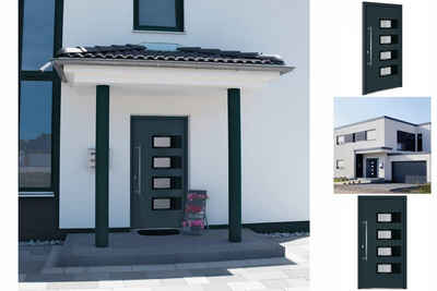 vidaXL Zimmertür Haustür Anthrazit 110x210 cm Aluminium und PVC Eingangstür Hauseingang