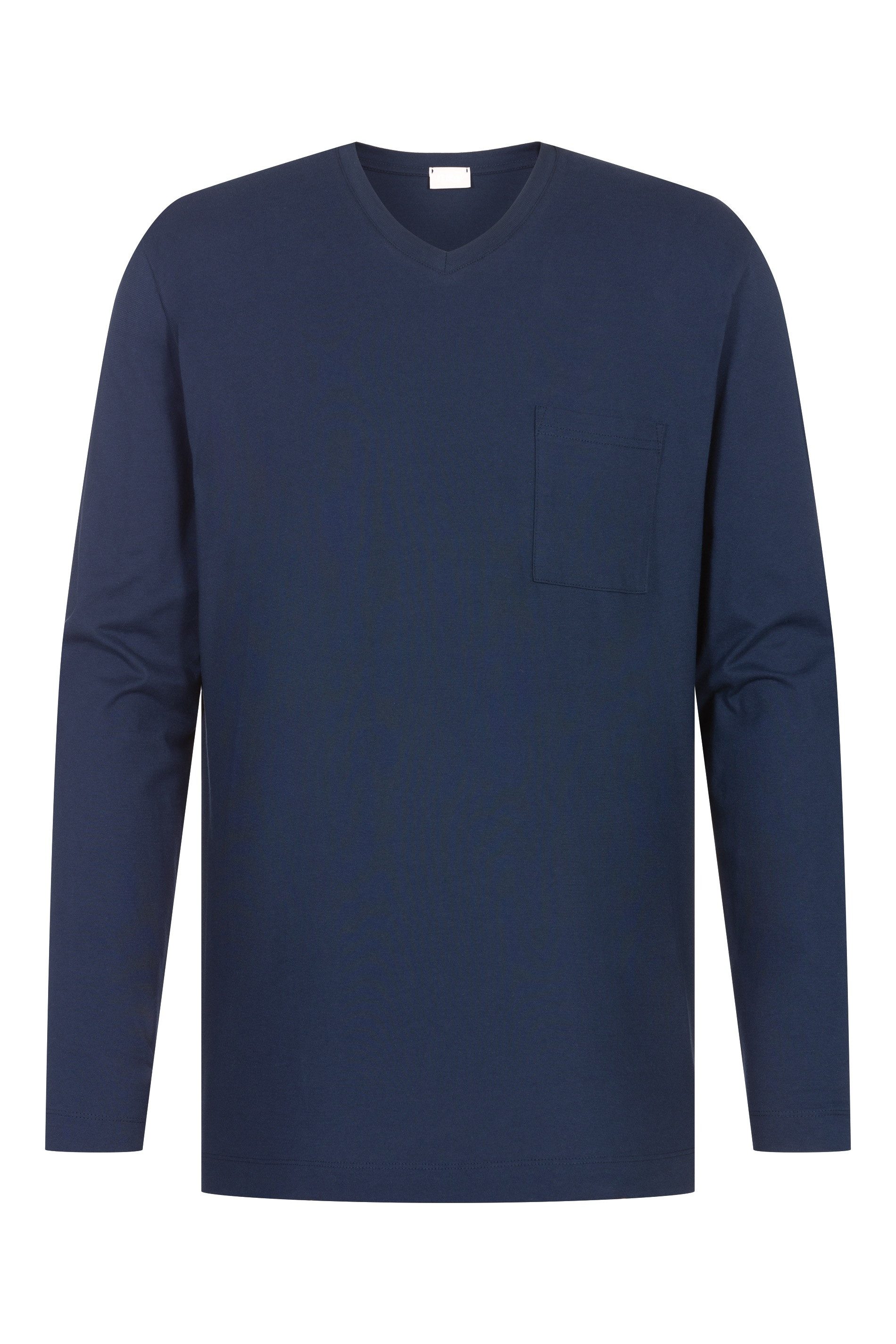 Mey Schlafanzug Straight (2 tlg) Langarm-Shirt mit Brusttasche