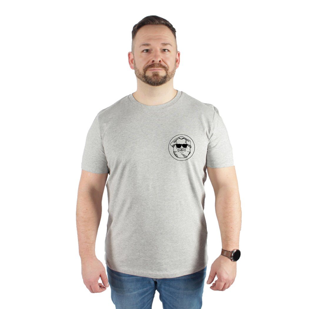karlskopf Print-Shirt CLASSIC Bedruckt T-Shirt Waschbeständigkeit, Grau Hohe in Hohe Deutschland, Herren Farbbrillianz
