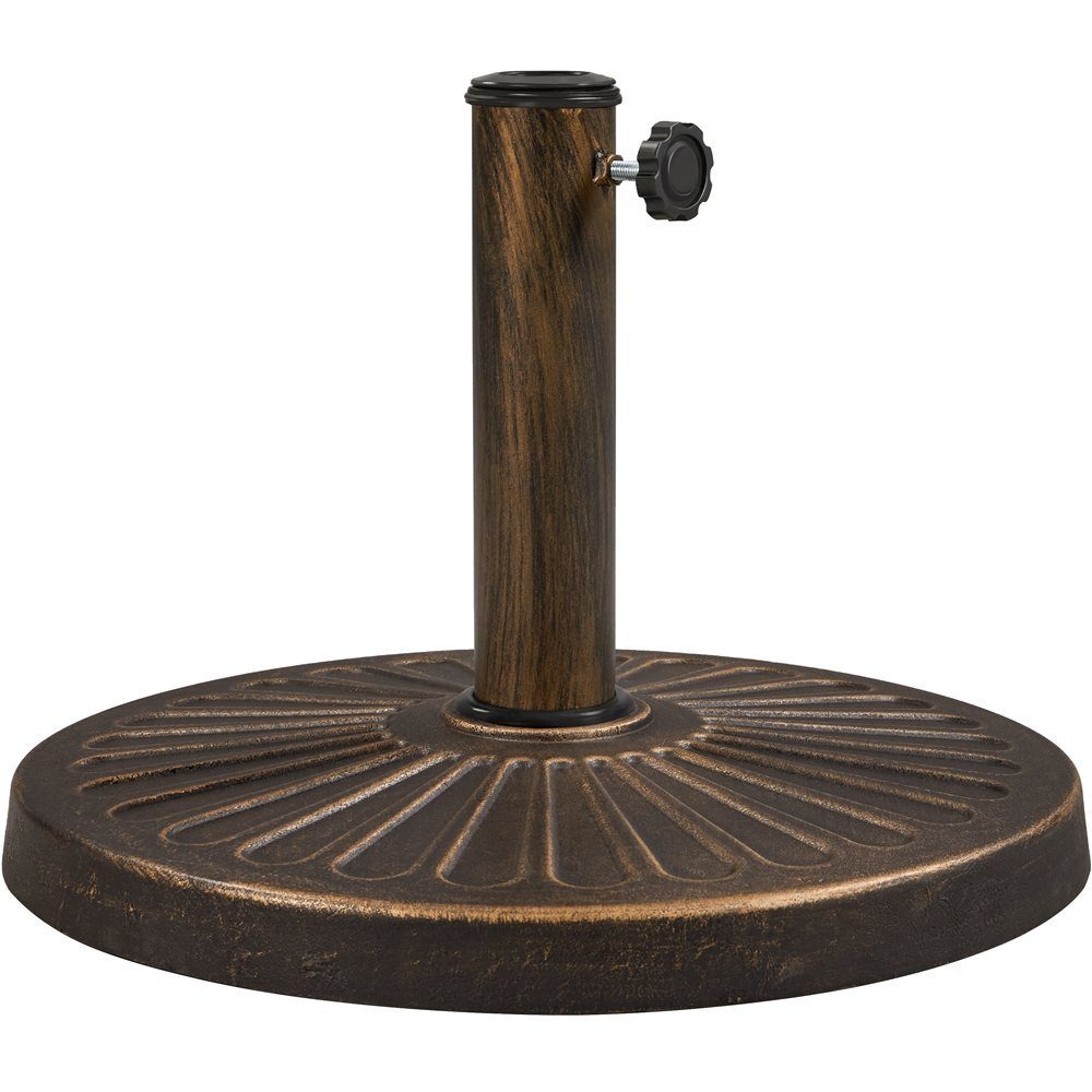 Yaheetech Schirmständer Runder Sonnenschirmständer aus Kunstharz, ø44,5 cm Schirmbasis für Schirmstangen von 38/48 mm