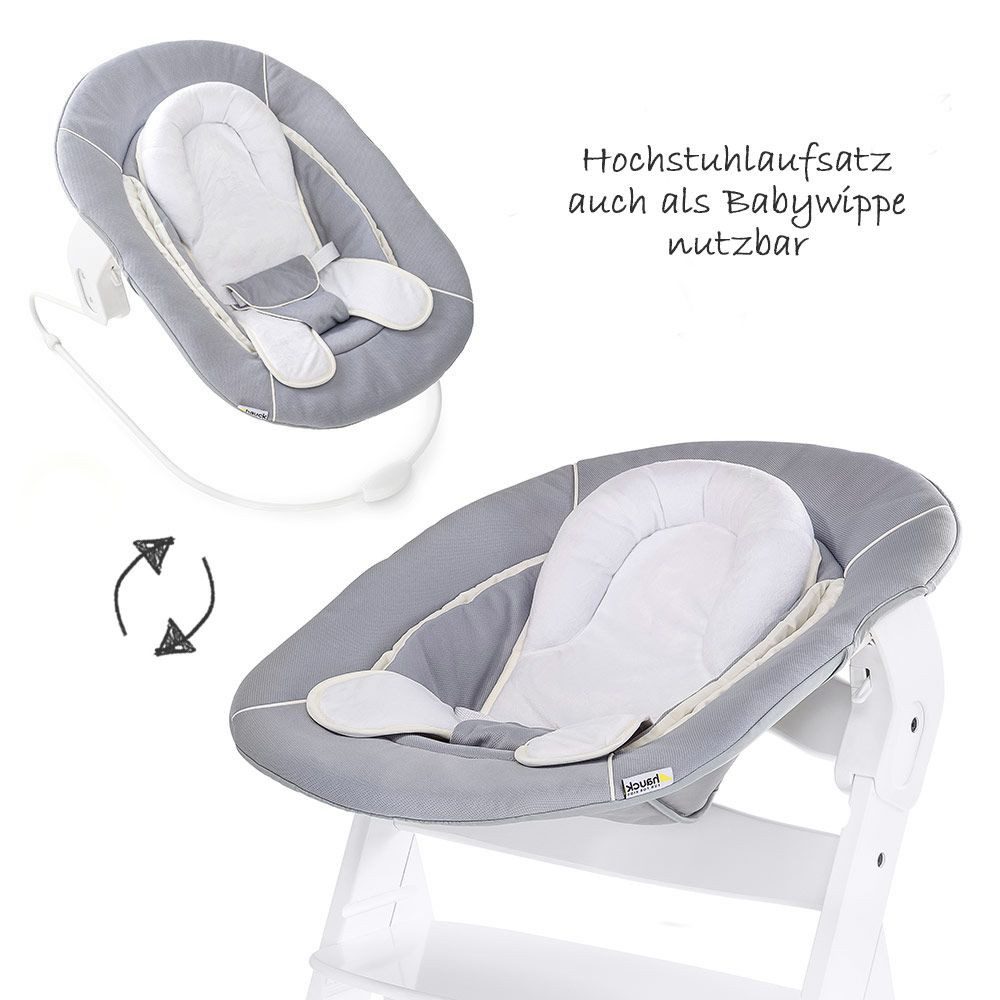 Hauck Hochstuhl Hauck Alpha Plus White Newborn Set (Set, 4 St), Holz Babyhochstuhl ab Geburt inkl. Neugeborenenaufsatz & Sitzauflage – Bild 3 von 5
